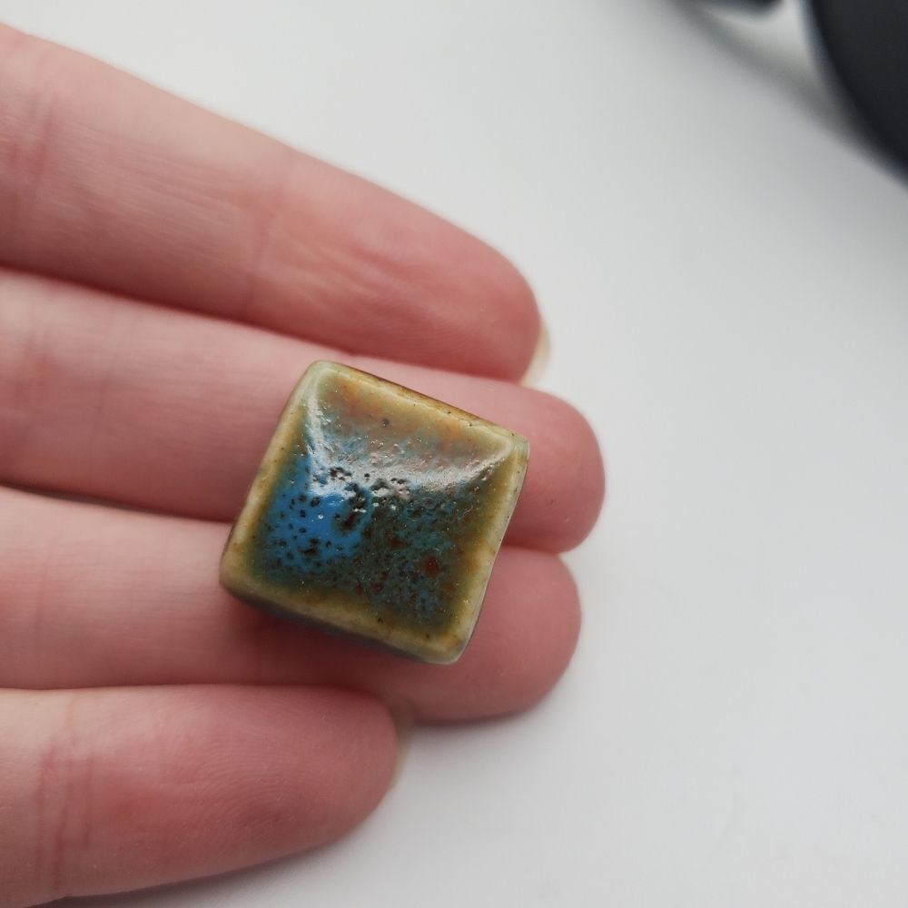Ceramic sea green mist necklace charm pendant‎